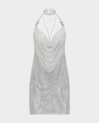 Silver Halo White Crystal Dress